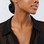 14KW White Gold Solid Polished Script Filigree Letter S Initial Pendant - Model Shot