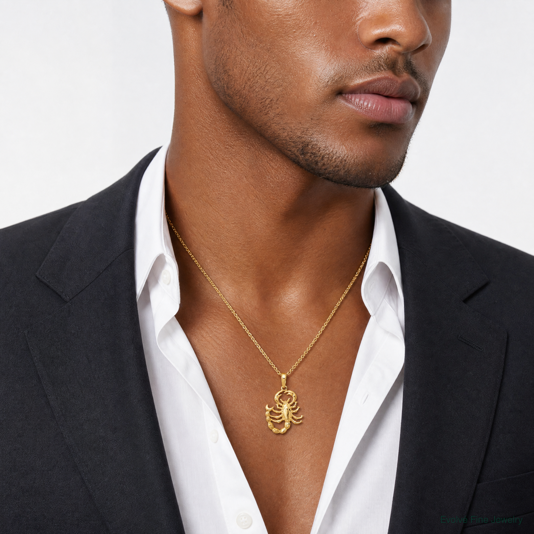 14k Scorpion Pendant - Model Shot
