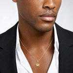 14k Solid Polished Open-Backed Crab Pendant - Model Shot