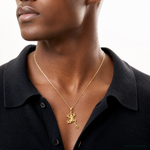 14k Solid Polished Open-Backed Frog Pendant - Model Shot