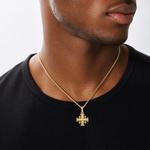 14k Jerusalem Cross Charm - Model Shot