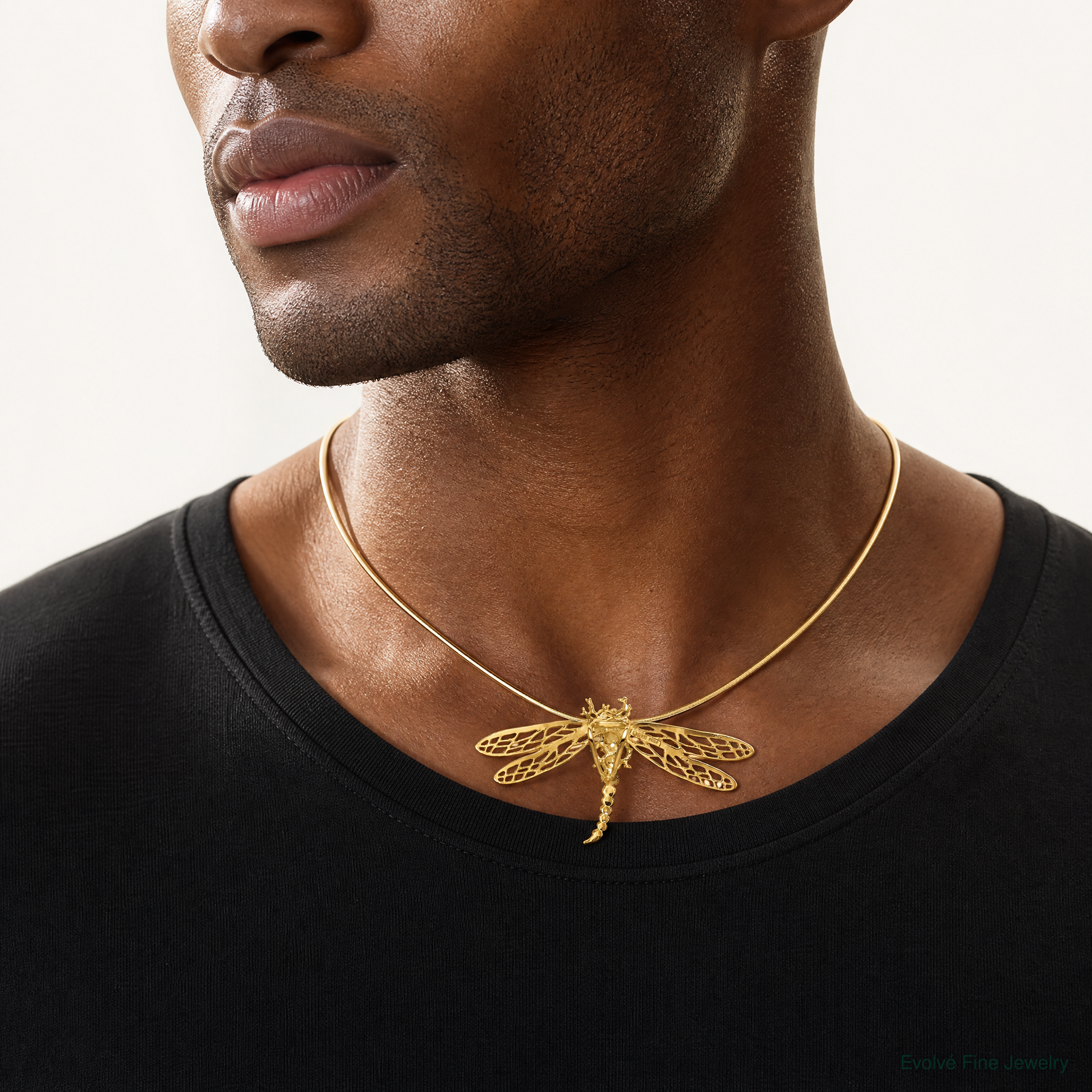 14k Cut-out Dragonfly Slide - Model Shot