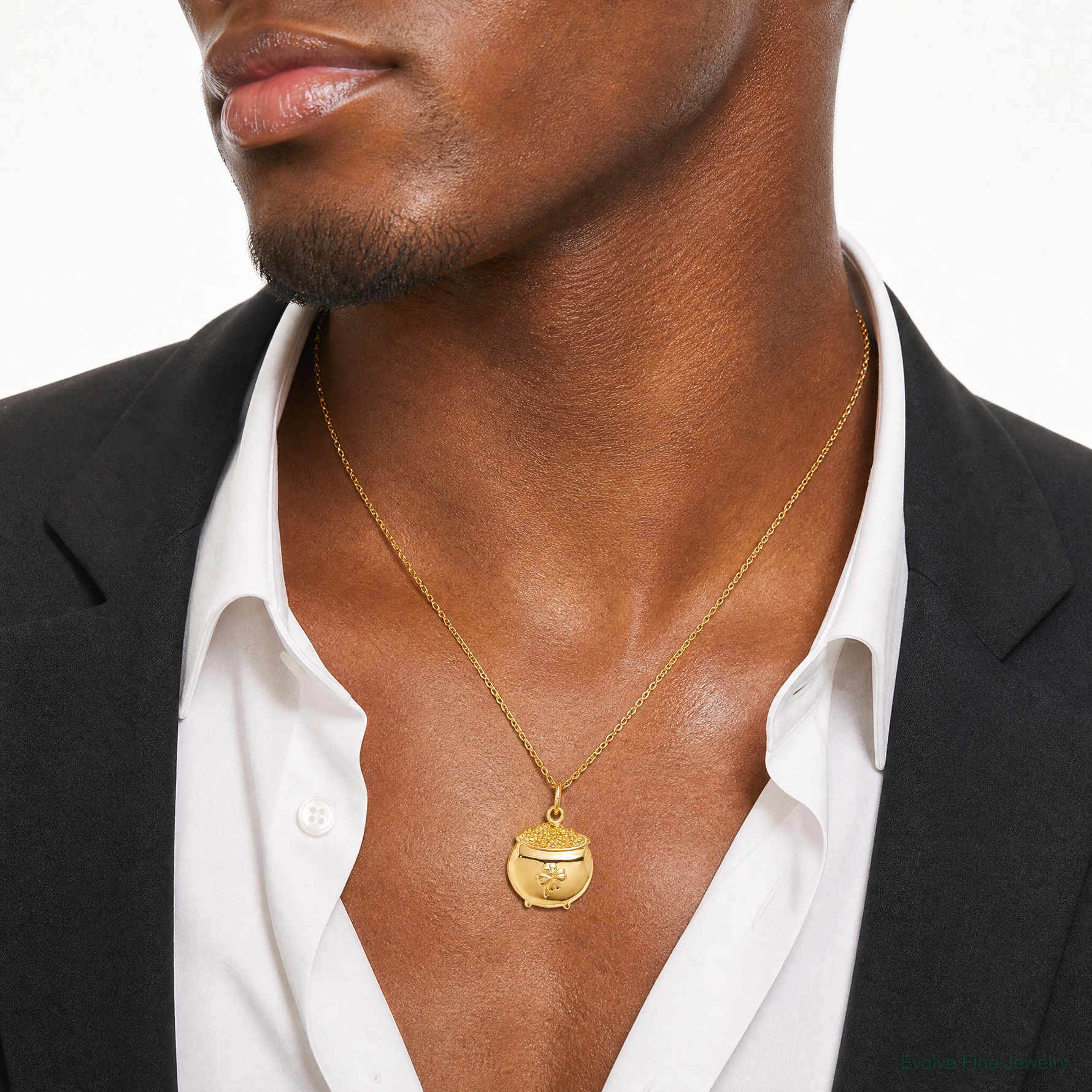 14k Pot of Gold Charm - Model Shot