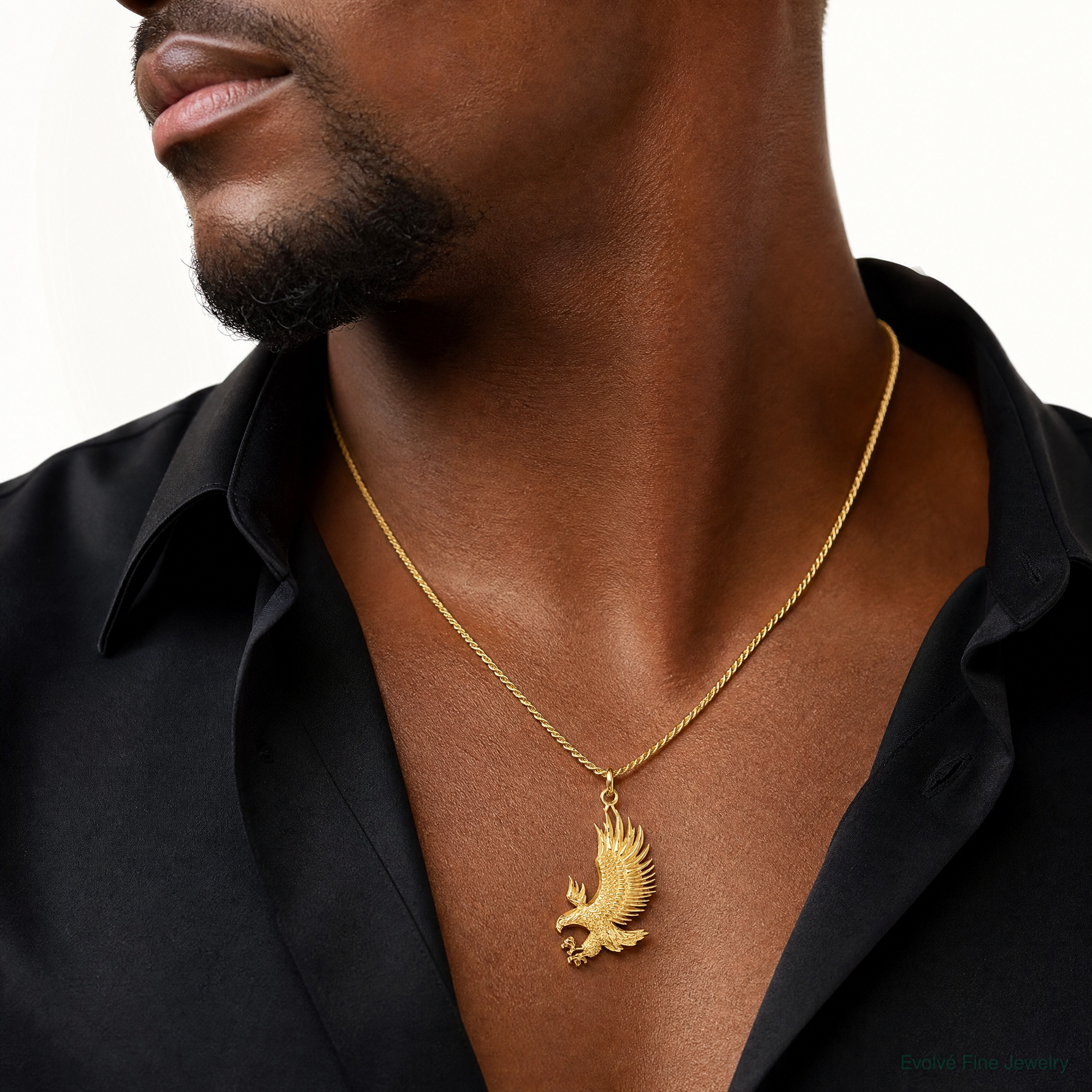 14k Bald Eagle Charm - Model Shot