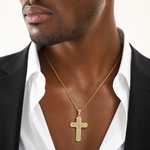 14k Passion Cross Pendant - Model Shot