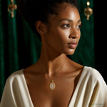14k Tri-color Our Lady of Guadalupe Pendant - Model Shot