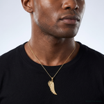 14K Angel Wing Pendant - Model Shot