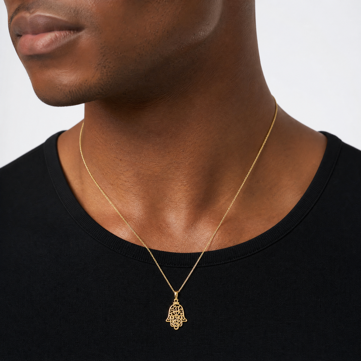 14k Chamseh Pendant - Model Shot