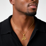14K Polished and Textured I HEART YOU Pendant - Model Shot
