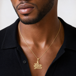 14K Textured I LOVE YOU Charm - Model Shot