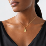 14K Horseshoe with Horse Head Pendant - Model Shot