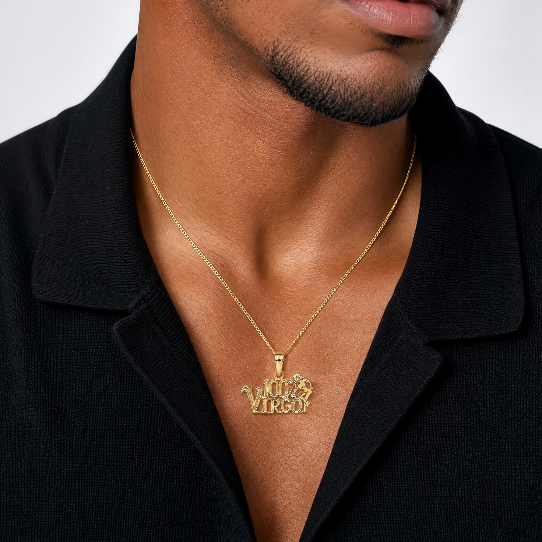 14K 100% VIRGO Zodiac Charm - Model Shot