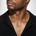 14K New York Skyline in Apple Pendant - Model Shot