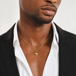 14K Charleston Palm Tree with Moon Pendant - Model Shot