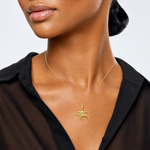 14K Mother and Baby Humpback Whale Pendant - Model Shot