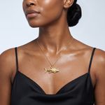 14K Yellowfin Tuna Fish Pendant - Model Shot