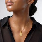 14K Lion Head Pendant - Model Shot