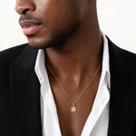 14k Polished and Textured 4-Leaf Clover Pendant - Model Shot
