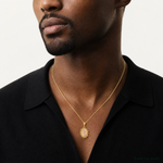 14K Two-tone Polished St. Mary Medal Pendant - Model Shot