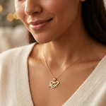 14k MOM Heart Pendant - Model Shot