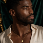 14K Polished Heart Shaped Disc Pendant - Model Shot