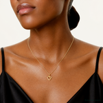 14K Polished Cut-out Heart Pendant - Model Shot