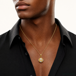 14K w/Rhodium Soccer Ball Pendant - Model Shot