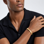 14k Satin Finish Graduated Hinged Bangle - Model Shot