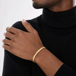 14k Textured Flexible Bangle - Model Shot