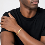 14k Semi-solid Curb Link 6.75in Id Bracelet - Model Shot