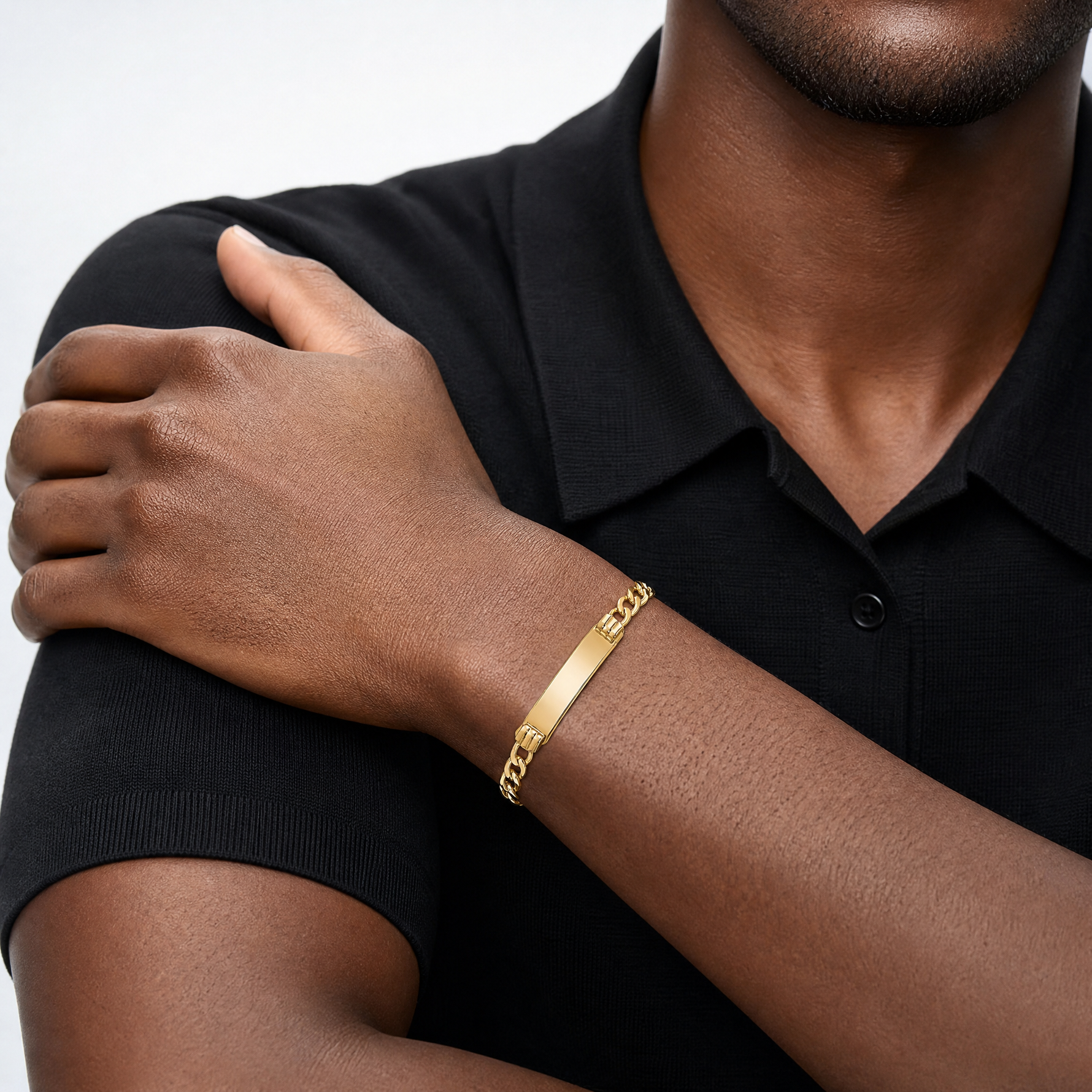 14k Semi-Solid Curb Link 5.9mm ID Bracelet - Model Shot