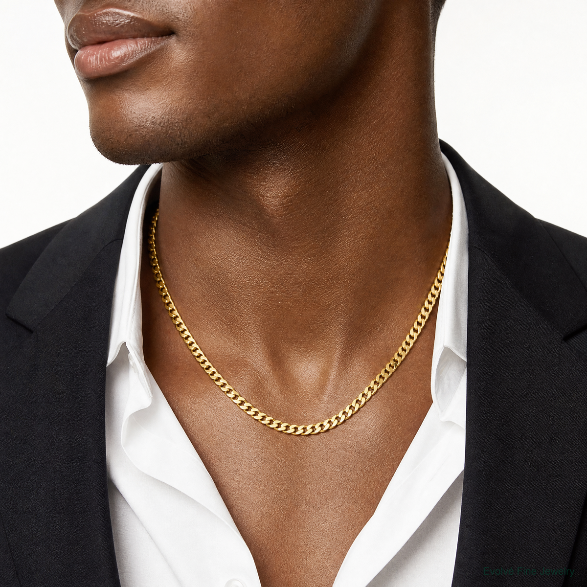 14k 5mm Solid Miami Cuban Chain - Model Shot