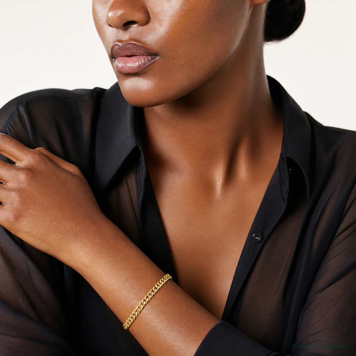14k 5mm Solid Miami Cuban Chain - Model Shot