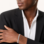 14k White Gold 5mm Solid Miami Cuban Chain - Model Shot
