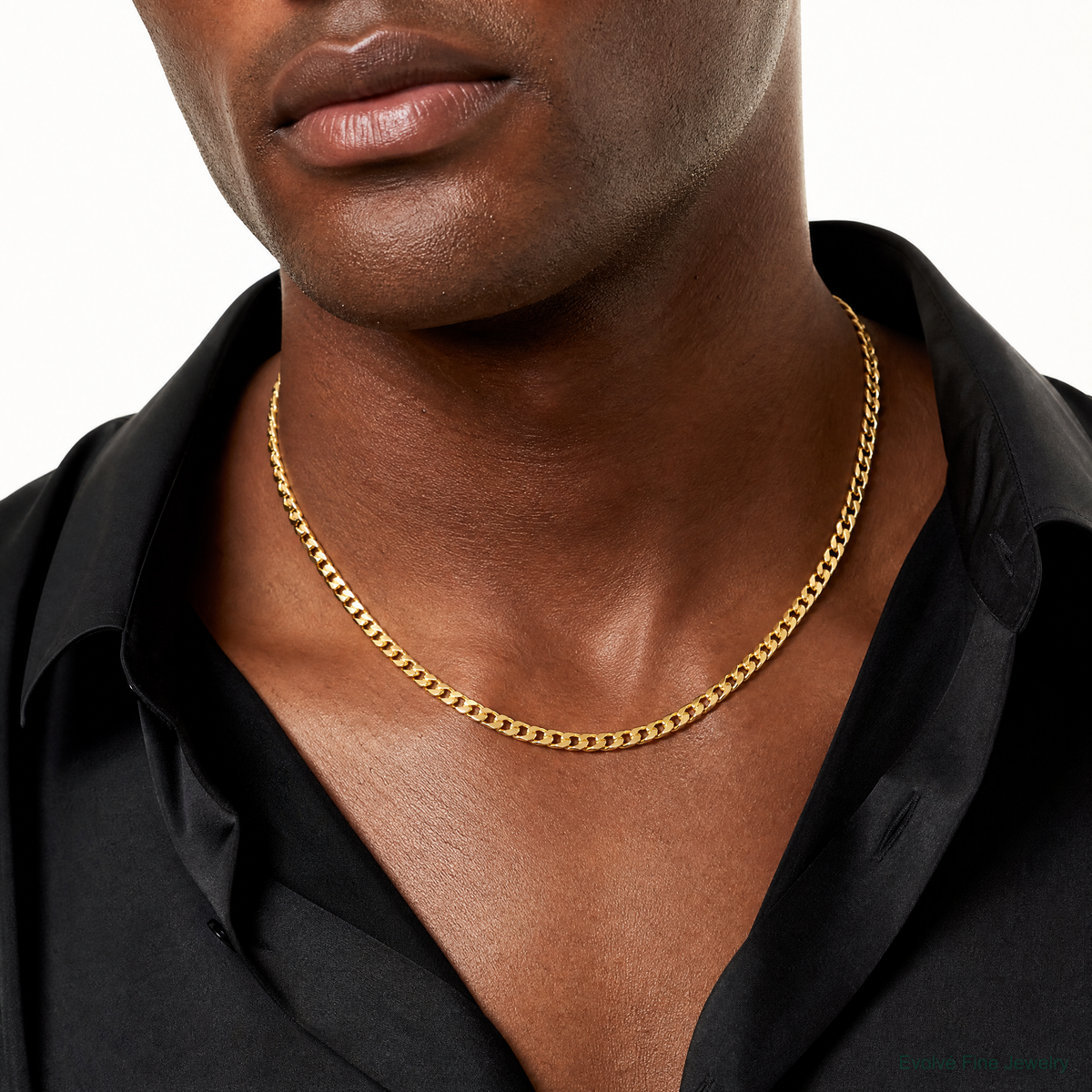 14k 5.5mm Solid Miami Cuban Chain - Model Shot