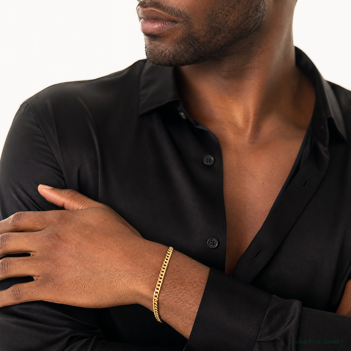 14k 6.25mm Solid Miami Cuban Chain - Model Shot