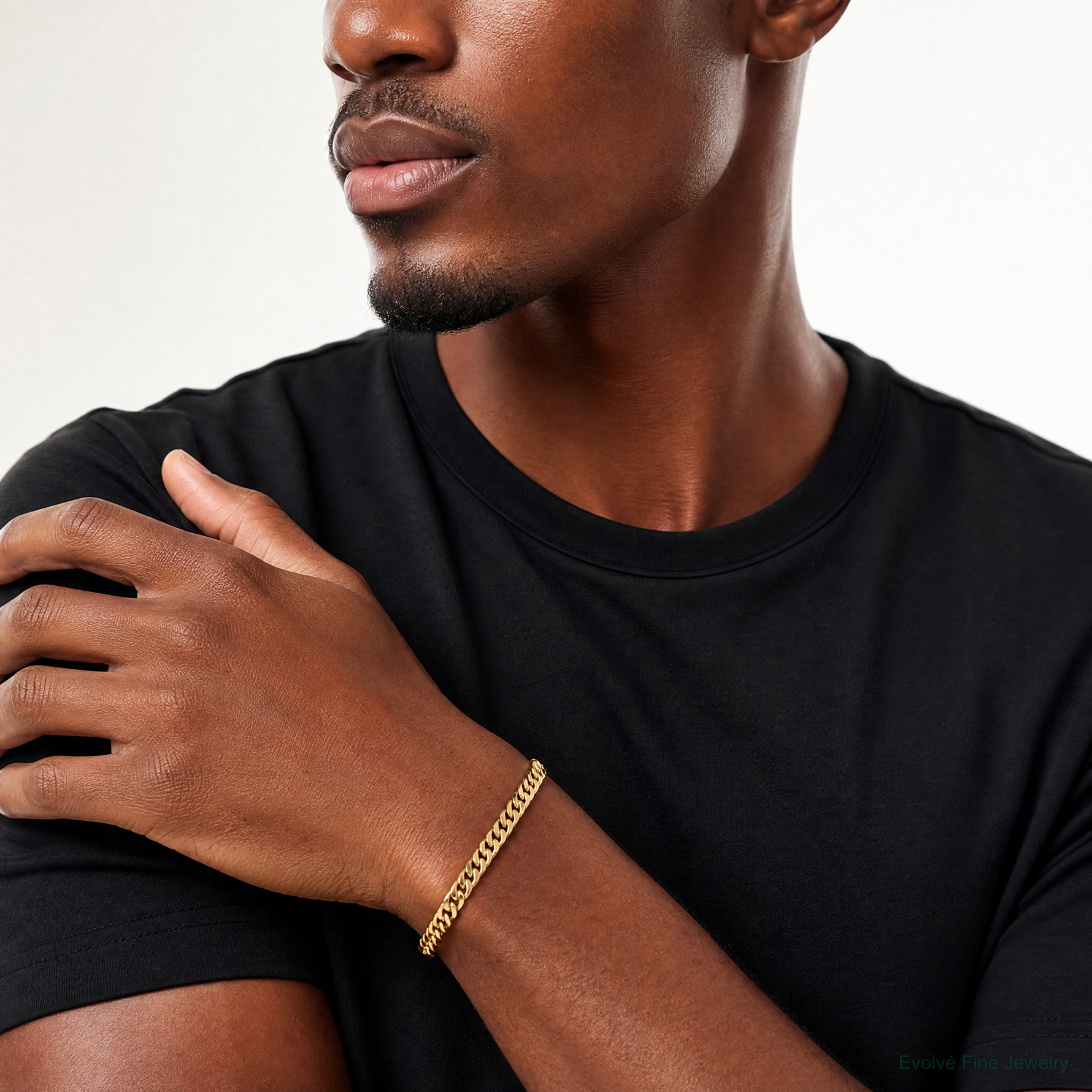 14k 6.75mm Solid Miami Cuban Chain - Model Shot