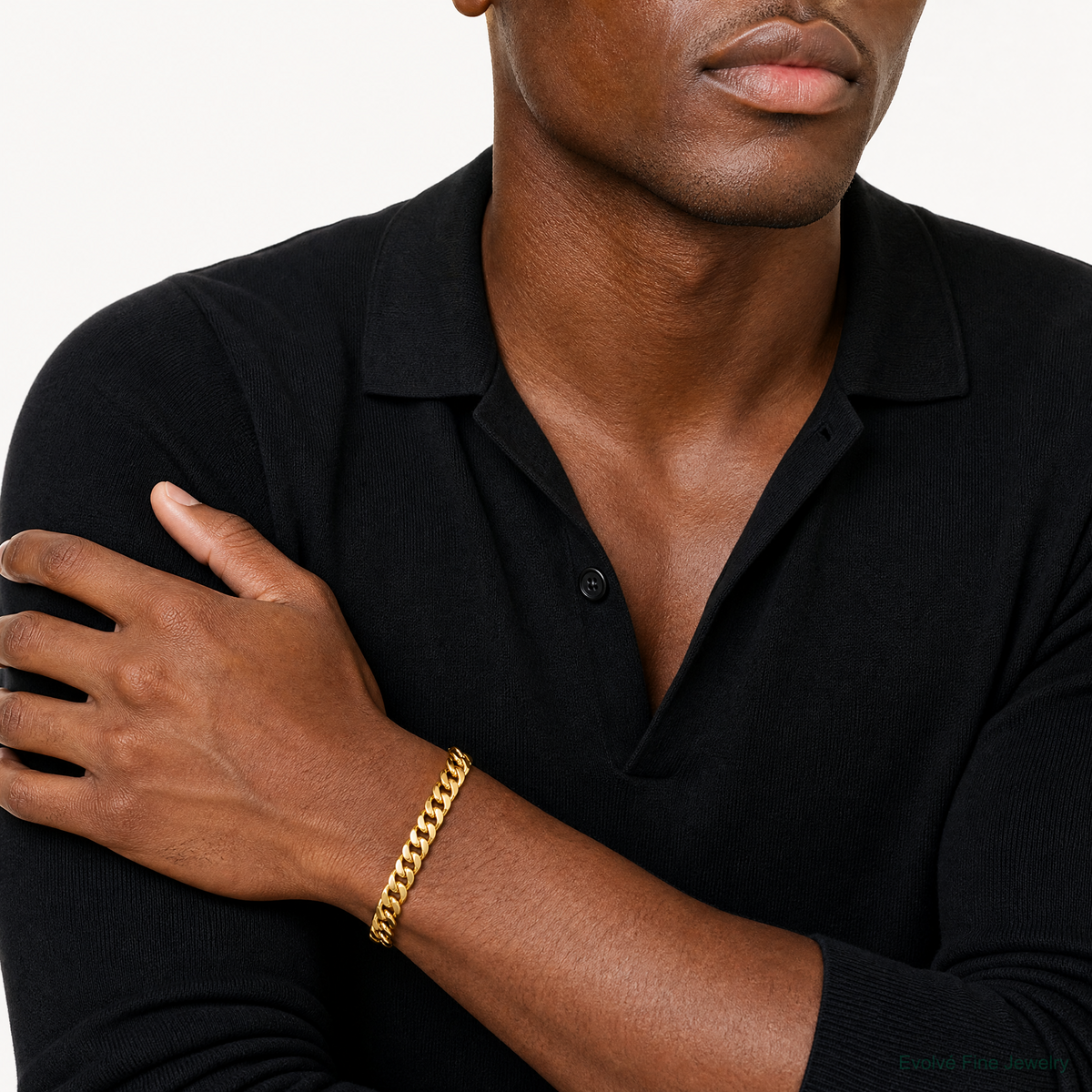 14k 8mm Solid Miami Cuban Chain - Model Shot