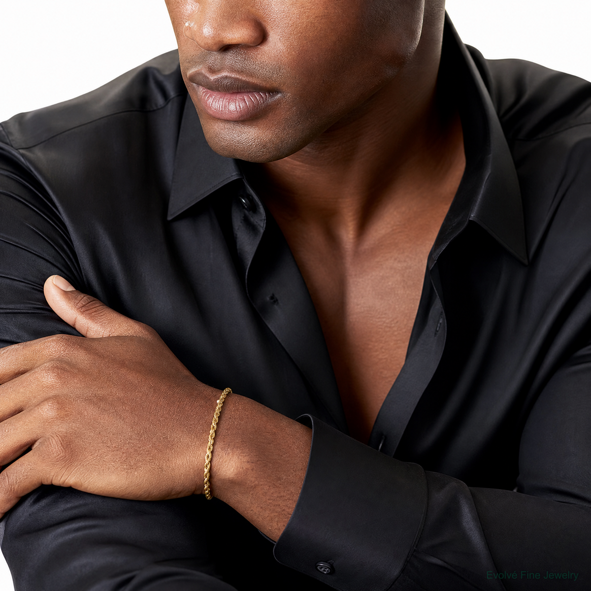 14k 2.25mm Semi-solid D/C Rope Chain - Model Shot