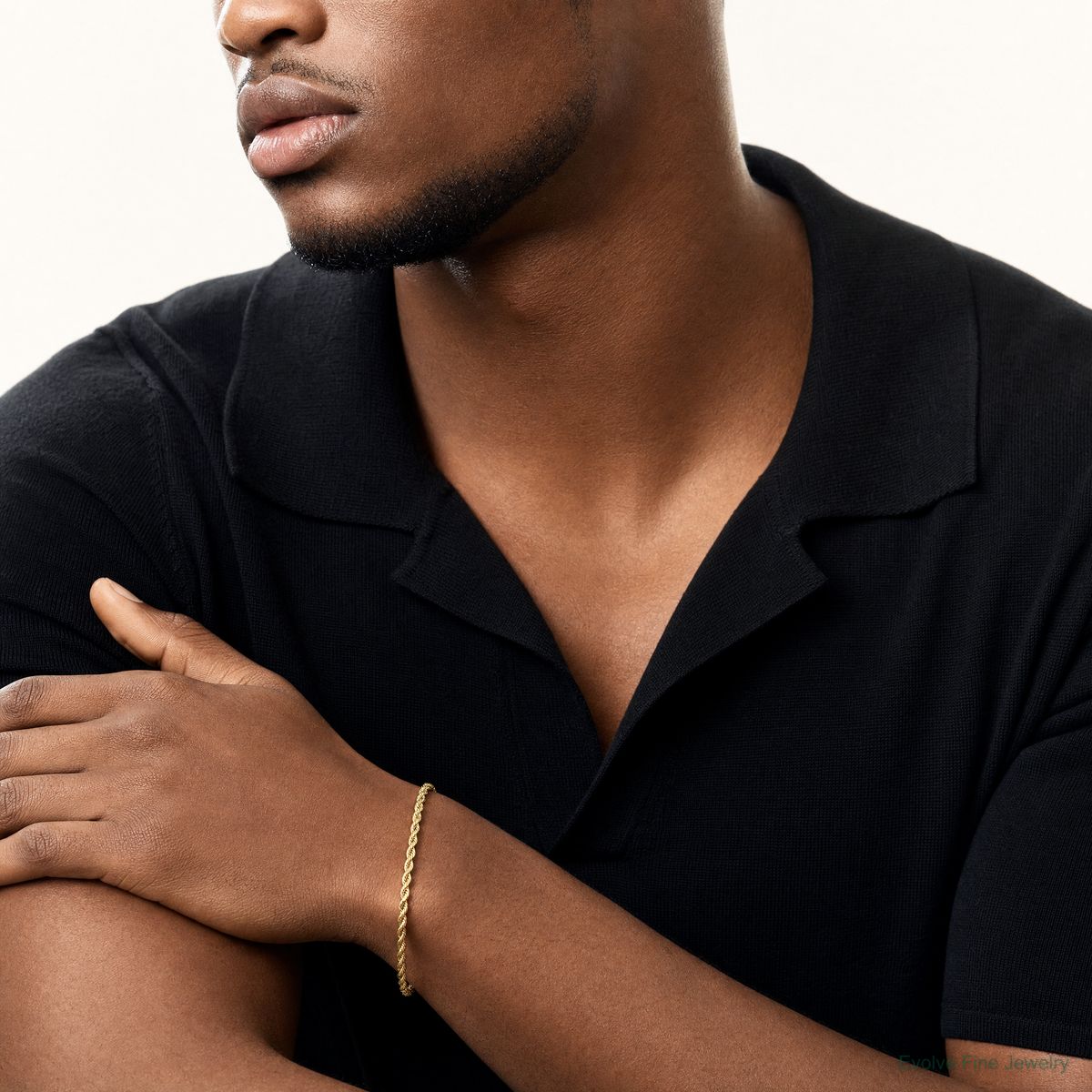 14k 2.5mm Semi-solid D/C Rope Chain - Model Shot