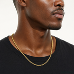 14k 4.9mm Semi-solid D/C Rope Chain - Model Shot