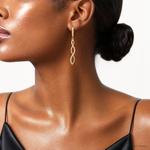 14k Diamond Leverback Earrings - Model Shot