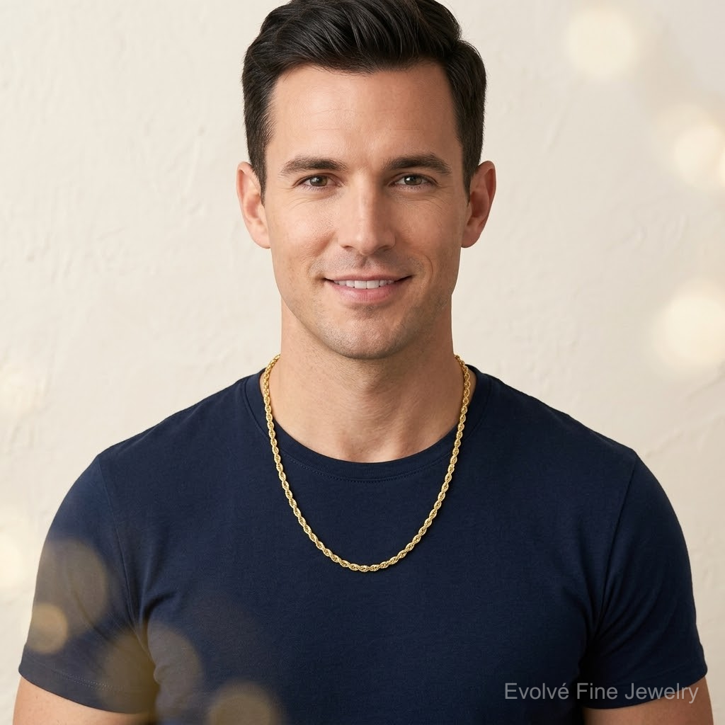 14k 2.75 mm Ultra D/C Rope Chain - Model Shot