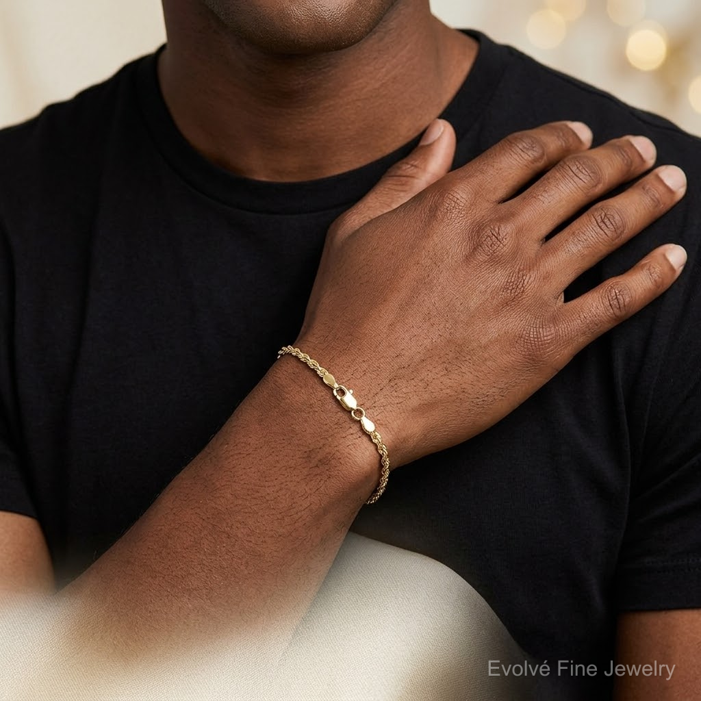 14k 2.75mm Ultra D/C Rope Chain - Model Shot