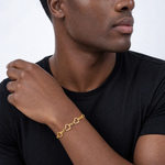 14K Flat Diamond Cut Open Hearts Bracelet - Model Shot