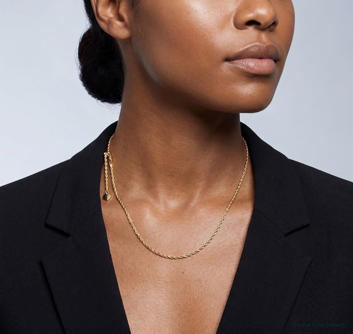 Leslie's Sterling Silver Gold-plated Adjustable 1.4mm D/C Rope Chain - Model Shot