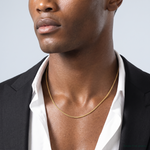 Leslie's Sterling Silver Gold-plated Adjustable 1mm Spiga Chain - Model Shot