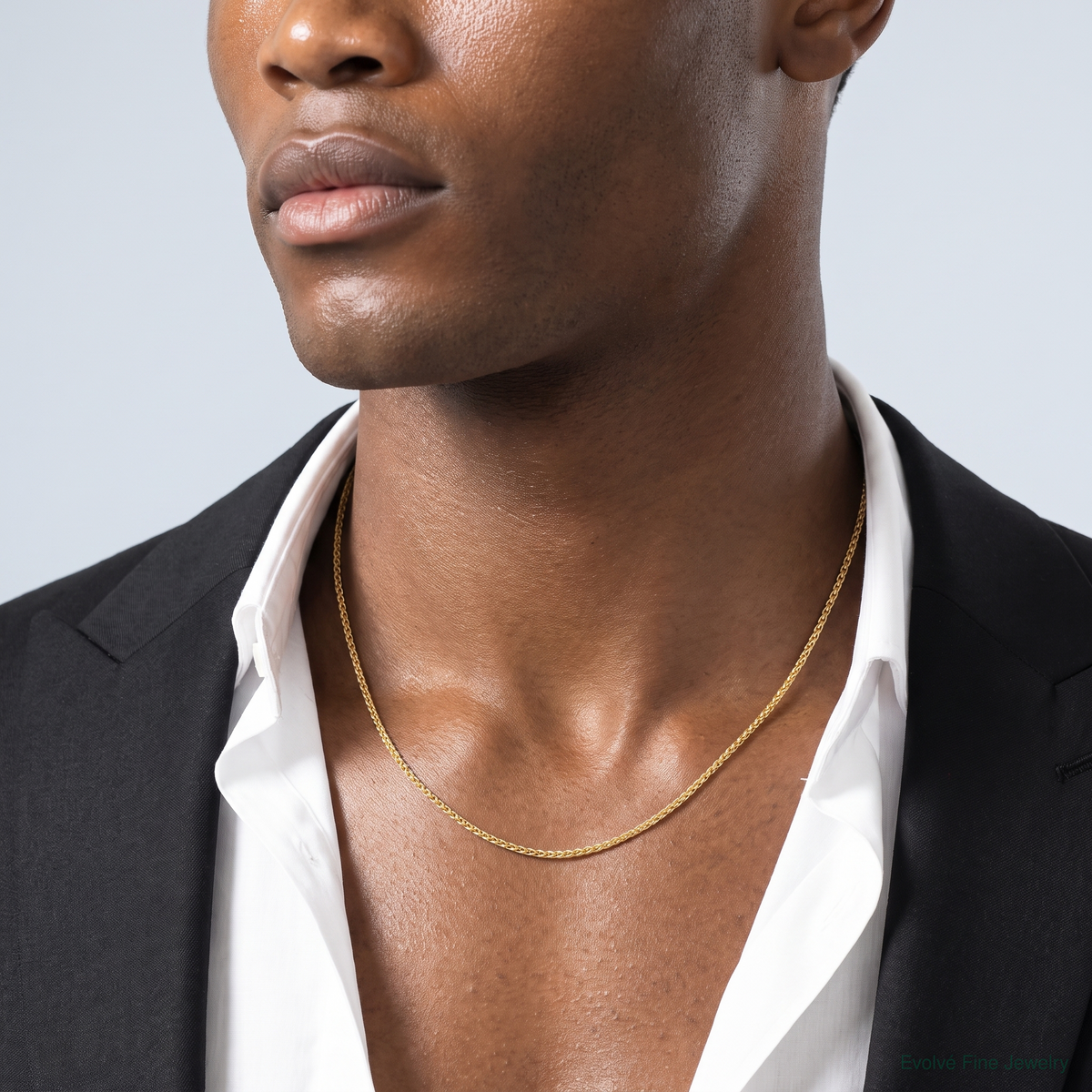Leslie's Sterling Silver Gold-plated Adjustable 1mm Spiga Chain - Model Shot