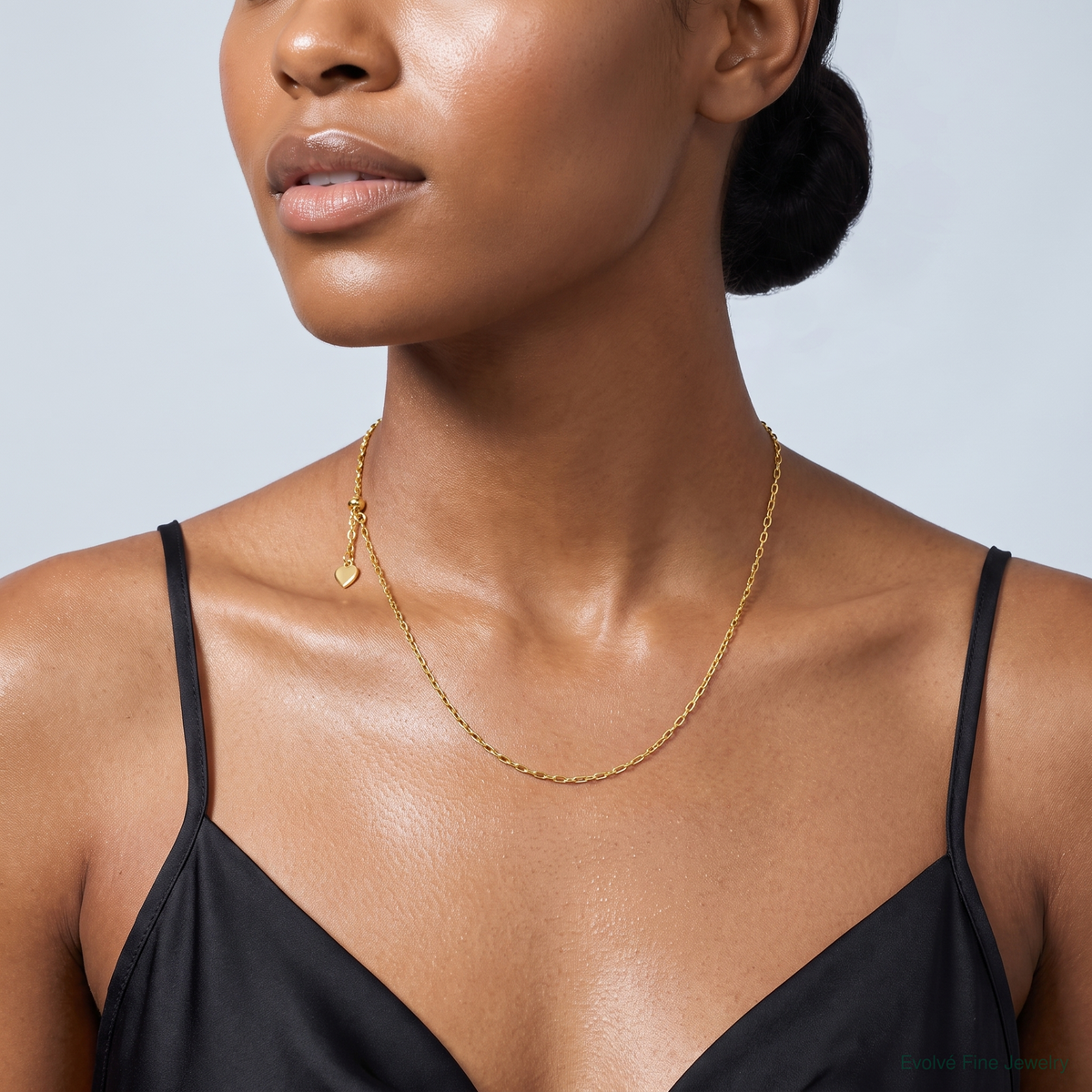 Leslie's Sterling Silver Gold-plated Adjustable 1.75mm Cable Chain - Model Shot