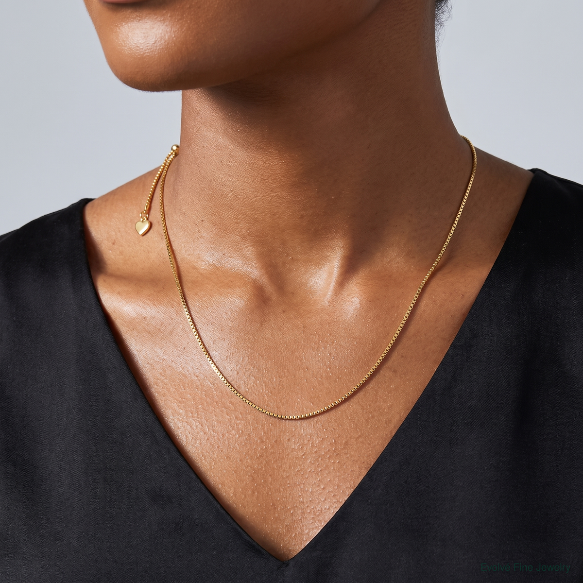 Leslie's Sterling Silver Gold-plated Adjustable 1.15mm Box Chain - Model Shot